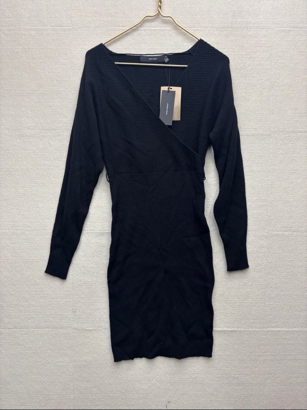 New Vera Moda | Long Sleeve Black Wrap-Style Womenās Dress small